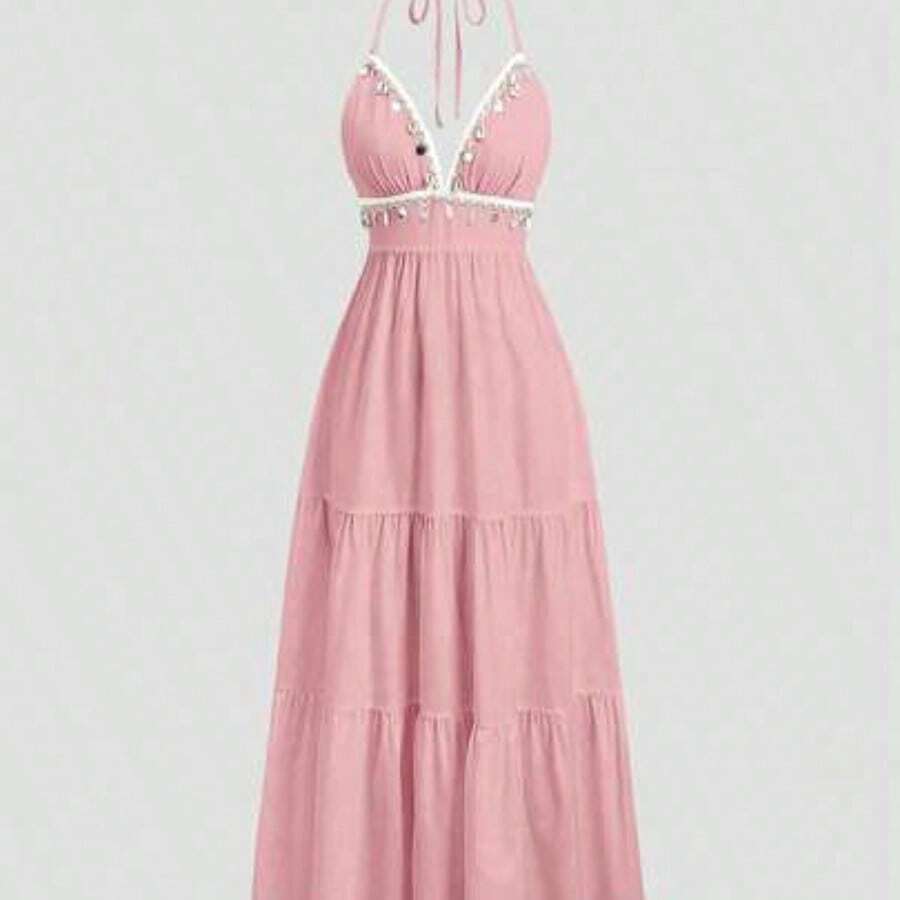 Womens Halter Neck Tiered Maxi - Maxi Dress Halter avis et prix